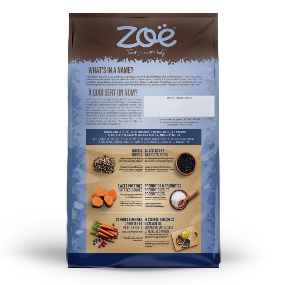 Zoe Chicken, Quinoa and Black Bean Medium Breed Adult Dog Dry Food — side view