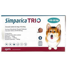 Zoetis Simparica Trio Sarolaner Tick Flea Control Tablet For 10 To 20 Kg Dogs 3 Tablets