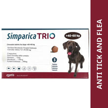 Zoetis Simparica Trio Sarolaner Tick Flea Control Tablet For 40 To 60Kg Dogs 3 Tablets - Image 2