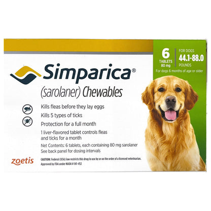 Zoetis Simparica (Sarolaner) Tick and Flea Control Tablet for Dogs — side view