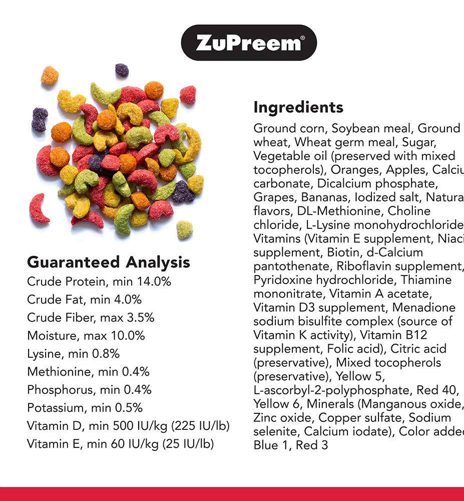 Zupreem Fruit Blend Bird Food For Large Birds - Image 4