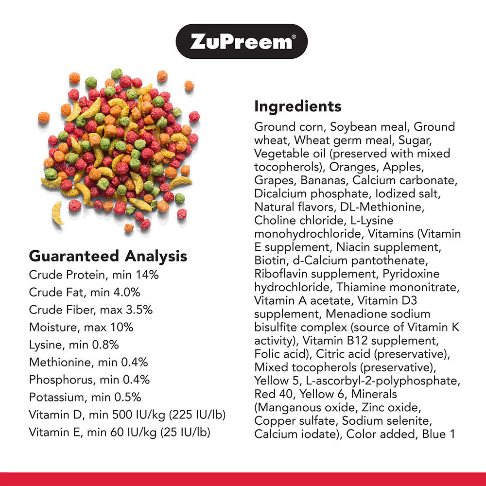Zupreem Fruit Blend Bird Food For Medium Sized Birds - Image 3