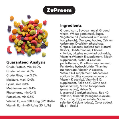 Zupreem Fruitblend Flavor With Natural Flavors Avian Diets Bird Food Medium Large - Image 3