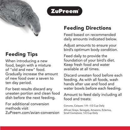 Zupreem Natural Avian Pellet Diet Medium Large Bird Food - Image 2