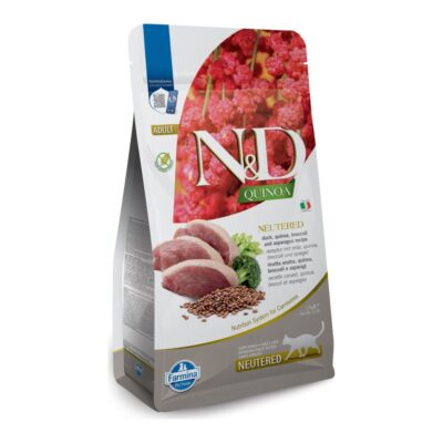 Farmina N&D Neutered Quinoa Duck, Broccoli & Asparagus Adult Cat Dry Food - 2x1.5kg