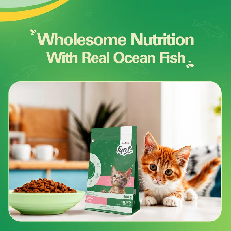 Avant Furst Ocean Fish Flavour Kitten Cat Dry Food — back view