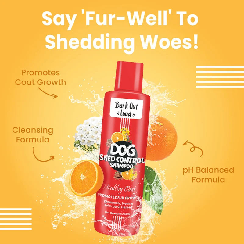 Bark Out Loud Healthy Coat Shed Control Shampoo for Dogs — side view