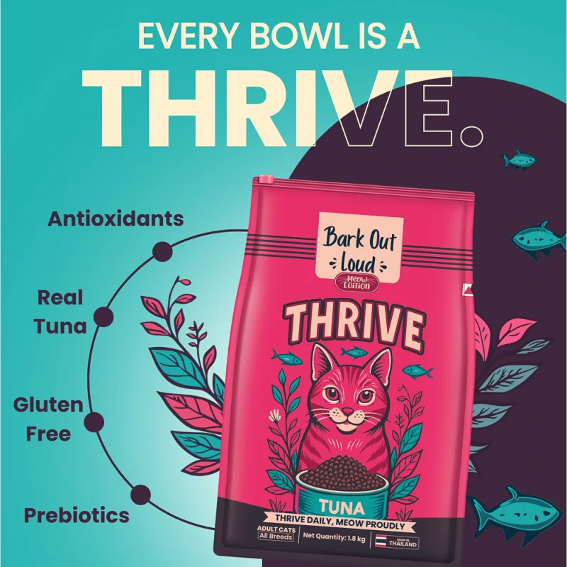 Bark Out Loud Thrive Tuna Flavour Adult Cat Dry Food — detail shot