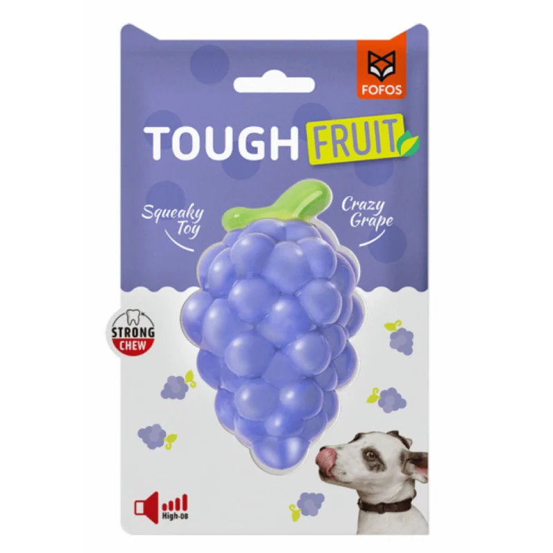 Barkbutler x Fofos Crazy Grape Squeaky Chew Toy for Dogs | For Medium Chewers (Blue)