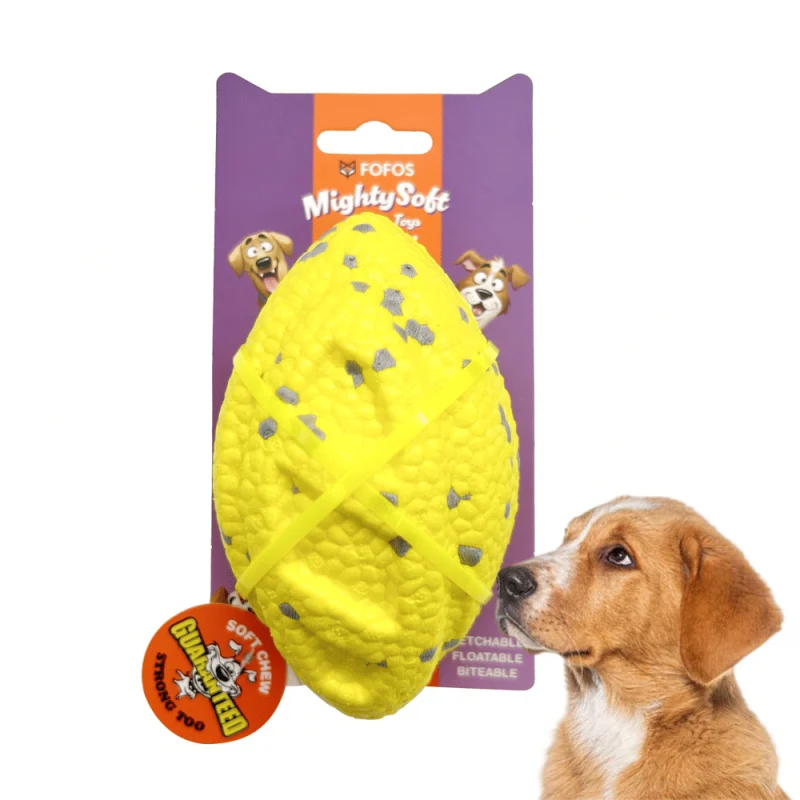 Barkbutler X Fofos Etpu Rugby Ball Fetch Toy For Dogs Yellow