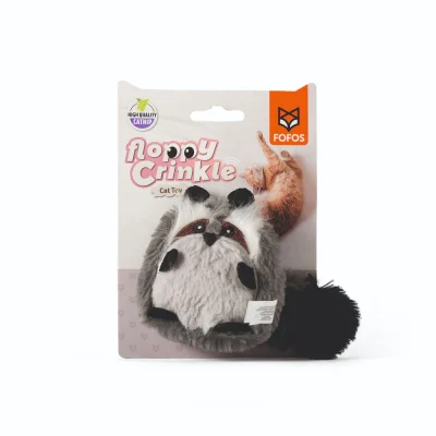 Fofos Floppy Crinkle Raccoon Catnip Toy For Cats