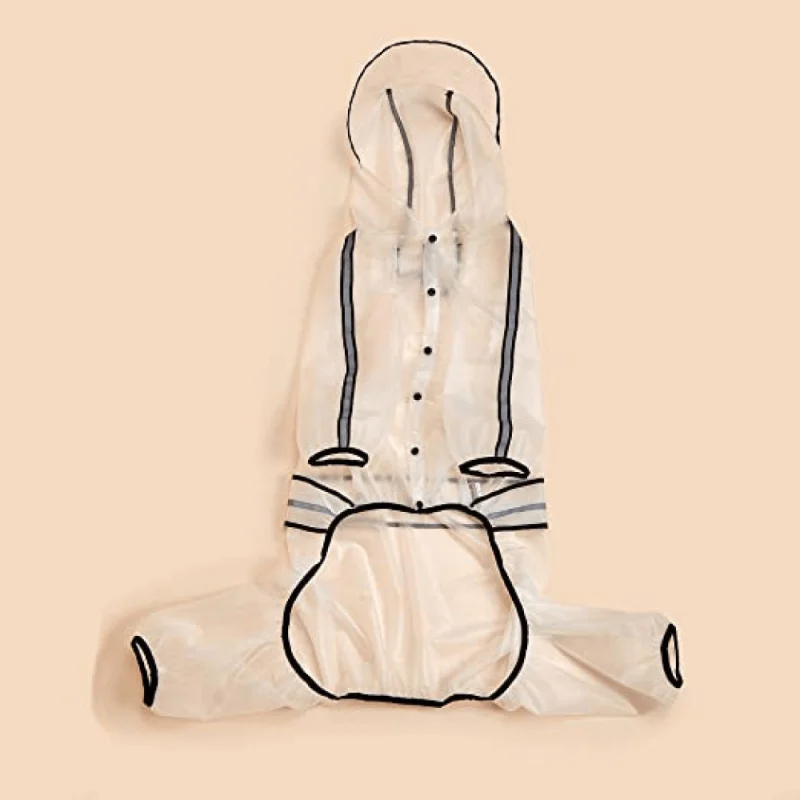 Barkbutler x Fofos Four Leg Black Raincoat for Dogs — detail shot