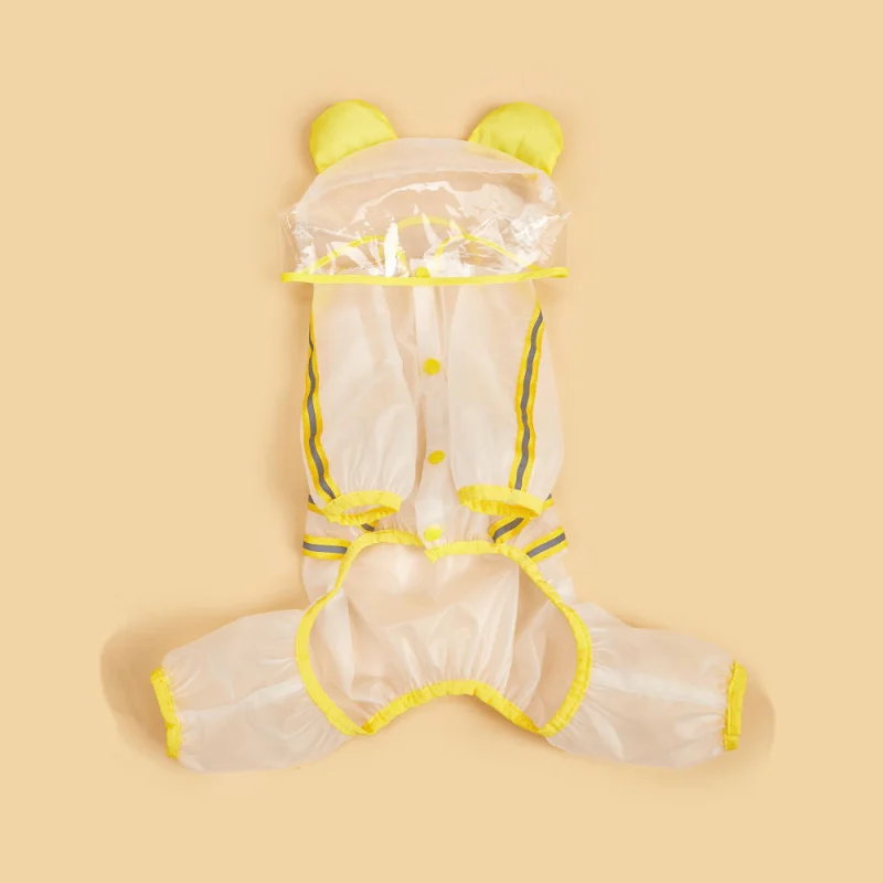 Barkbutler x Fofos Four Leg Yellow Raincoat for Dogs — detail shot