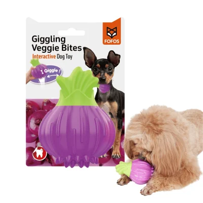 Barkbutler X Fofos Giggling Vegi Bites Onion Squeaky Chew Toy For Dogs