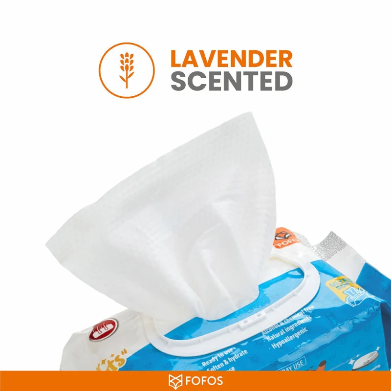 Barkbutler x Fofos Lavender Scented Cleaning Wipes for Pets — side view