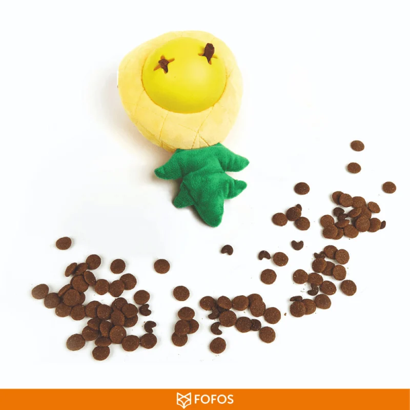 Barkbutler x Fofos Pineapple Treat Toy for Dogs — in use