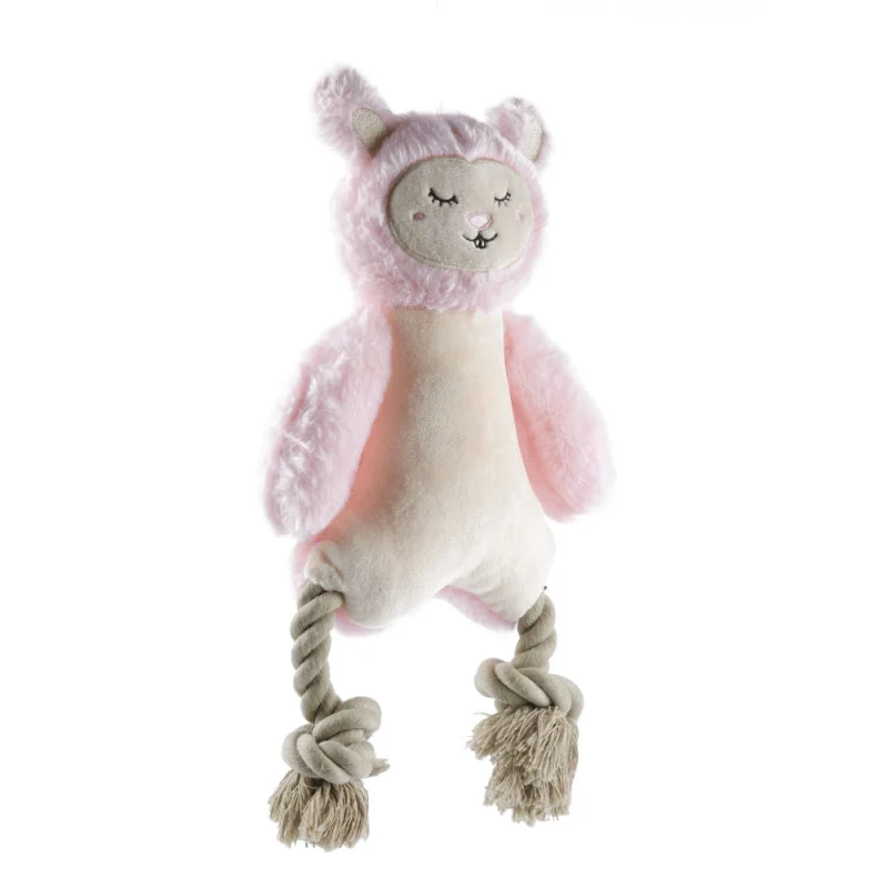 Barkbutler x Fofos Ropeleg plush Rabbit Toy for Dogs — detail shot
