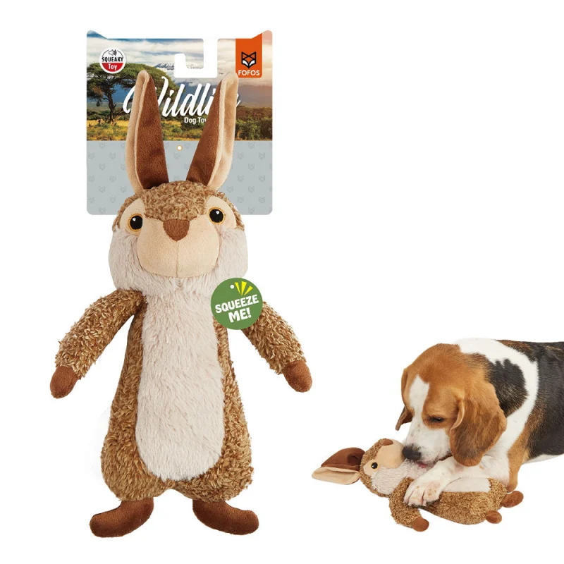 Barkbutler x Fofos Wildlife Rabbit Plush Toy for Dogs — side view