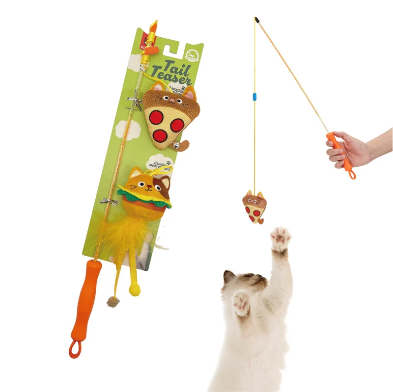 Fofos Wand Meow Fast Food Teaser Toy for Cats — side view