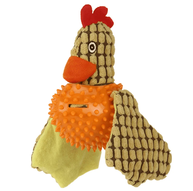 Basil Bird Shaped Plush Toy with Squeaky Neck for Dogs — back view