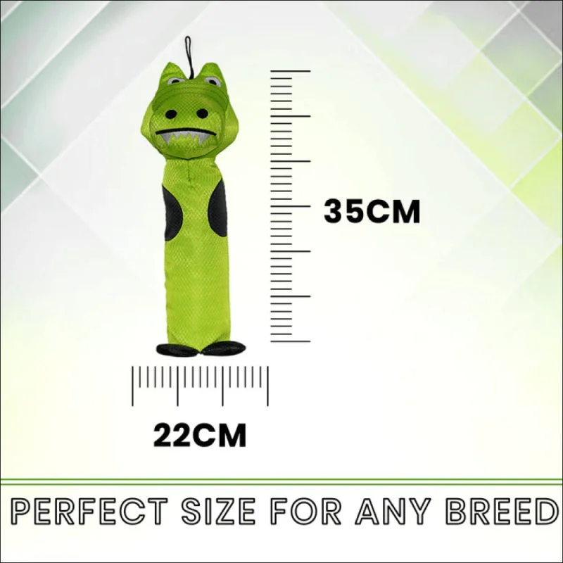 Basil Crunchy Crocodile Plush Toy for Dogs and Cats — detail shot