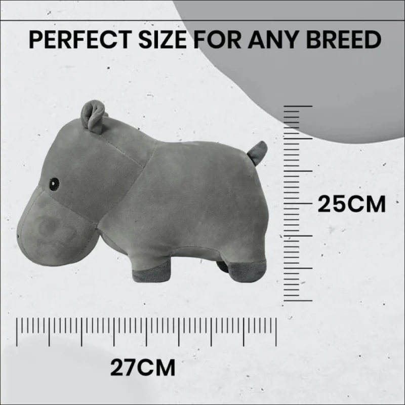 Basil Cuddly Soft Hippo Plush Toy for Dogs and Cats — detail shot