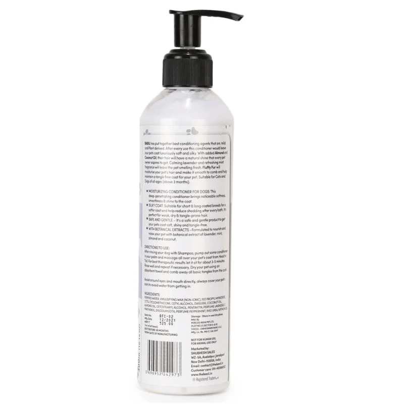 Basil Fluffy Fur Conditioner for Dogs and Cats — back view