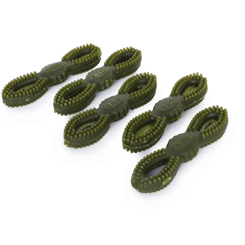 Basil Fresh Breath Chewy Bone Dog Treat — in use