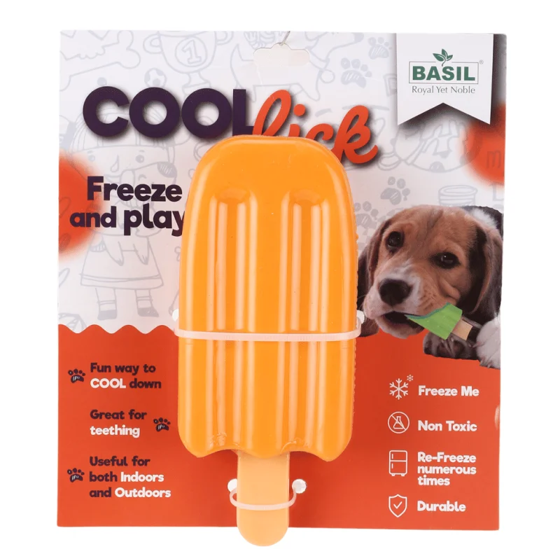 Basil Ice Cream Shaped Cool Lick Silicon Chew Toy for Dogs — back view