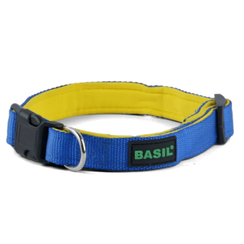 Basil Nylon Padded Collar For Dogs Blue