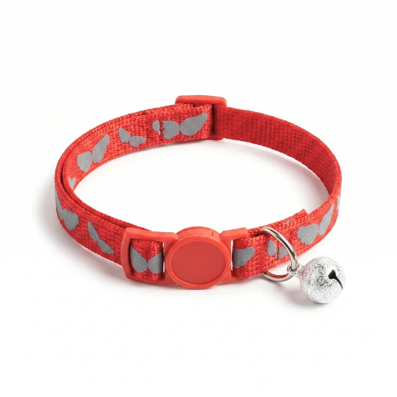 Basil Printed Collar For Cats Puppies Red