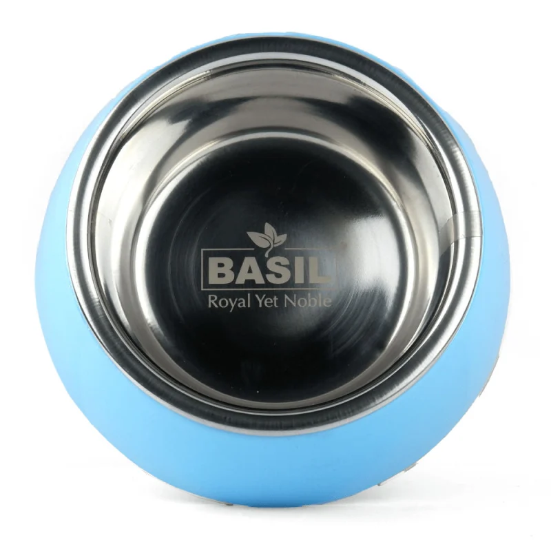Basil Solid Color Melamine Bowl for Dogs and Cats — in use