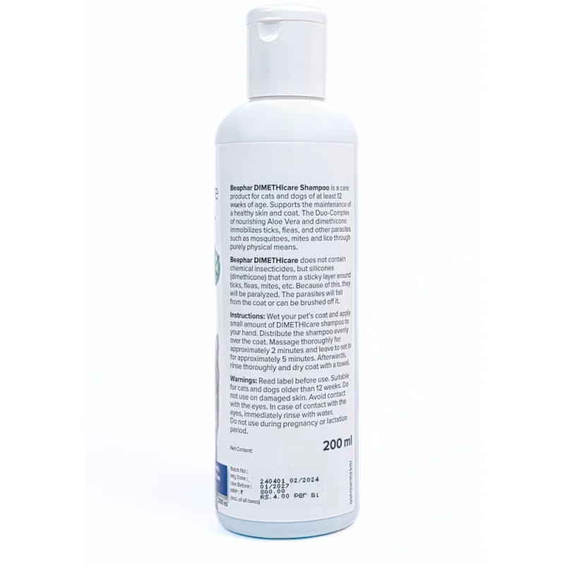 Beaphar Dimethi Care Shampoo for Dogs and Cats — back view