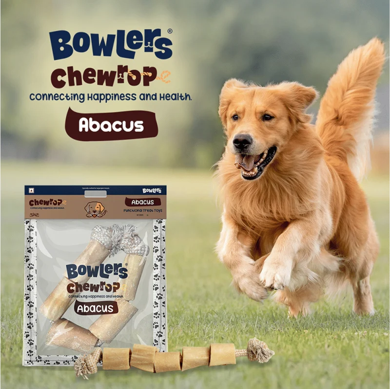 Bowlers Chewrope Abacus Functional Dog Treat Toy — side view