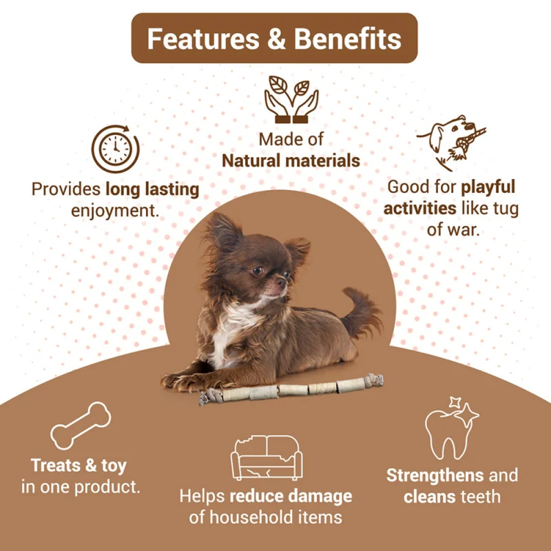 Bowlers Chewrope Caterpillar Functional Dog Treat Toy — detail shot