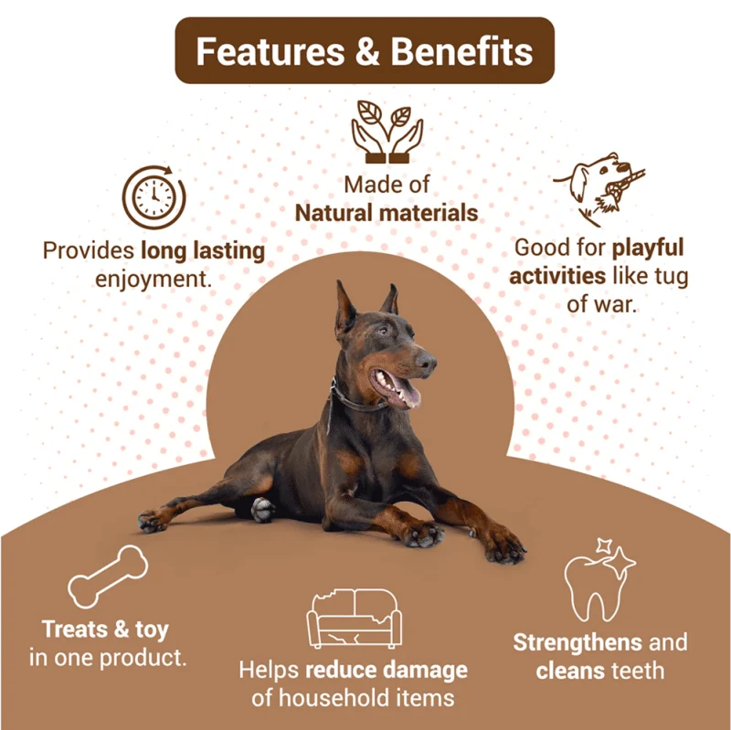 Bowlers Chewrope Marionette Rope Chew Functional Dog Treat Toy — in use