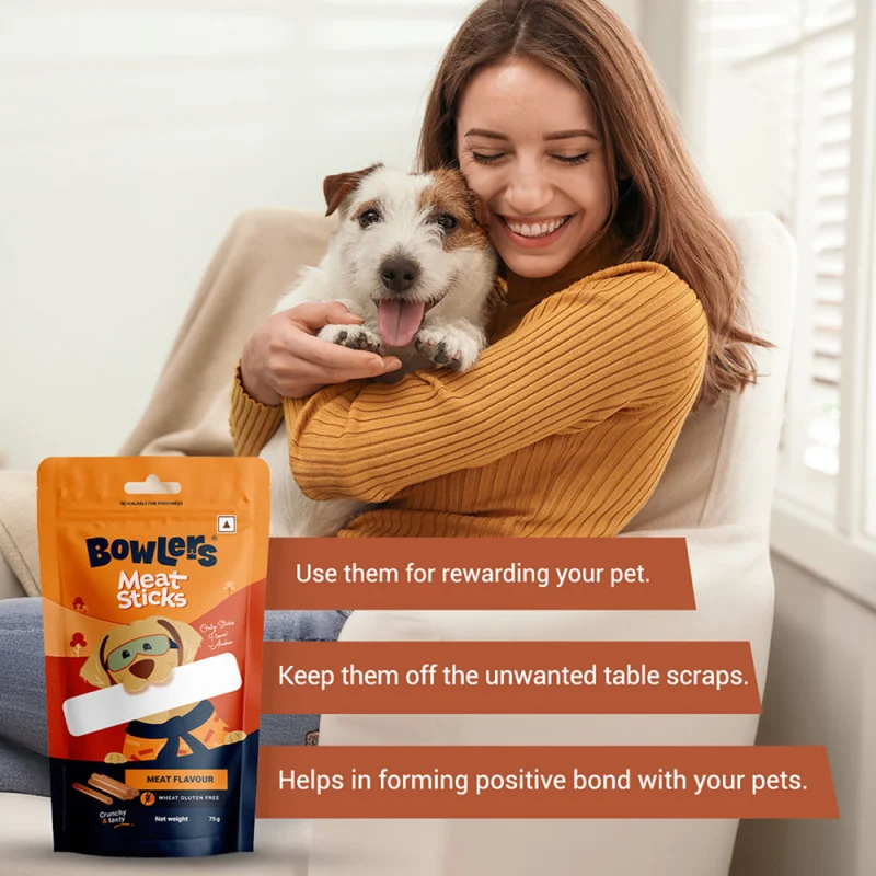 Bowlers Meat Sticks Dog Treats — detail shot