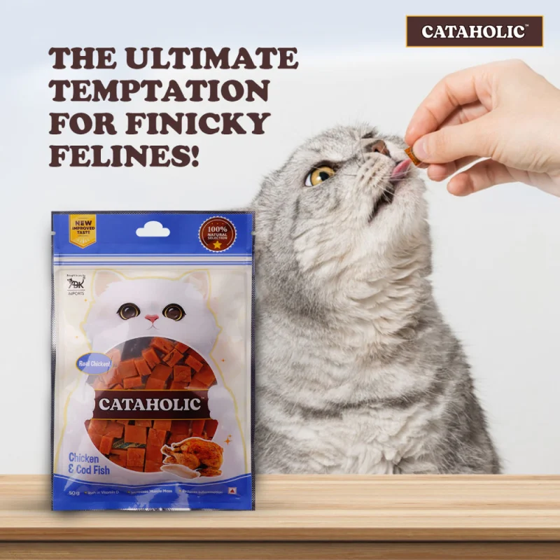 Cataholic Chicken and Codfish Cube Cat Treats — back view