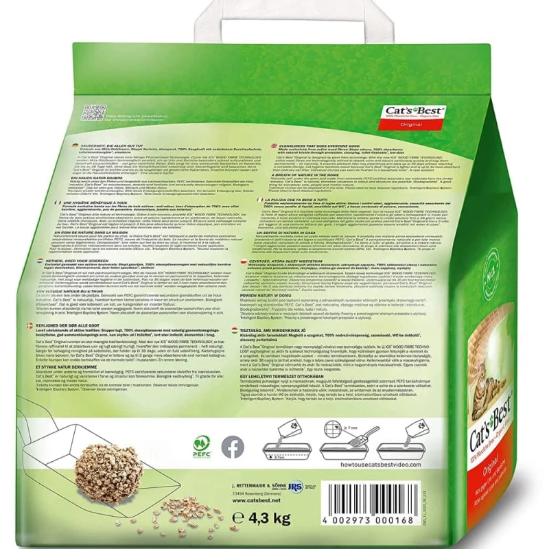 Cat's Best Unscented Original Cat Litter — side view
