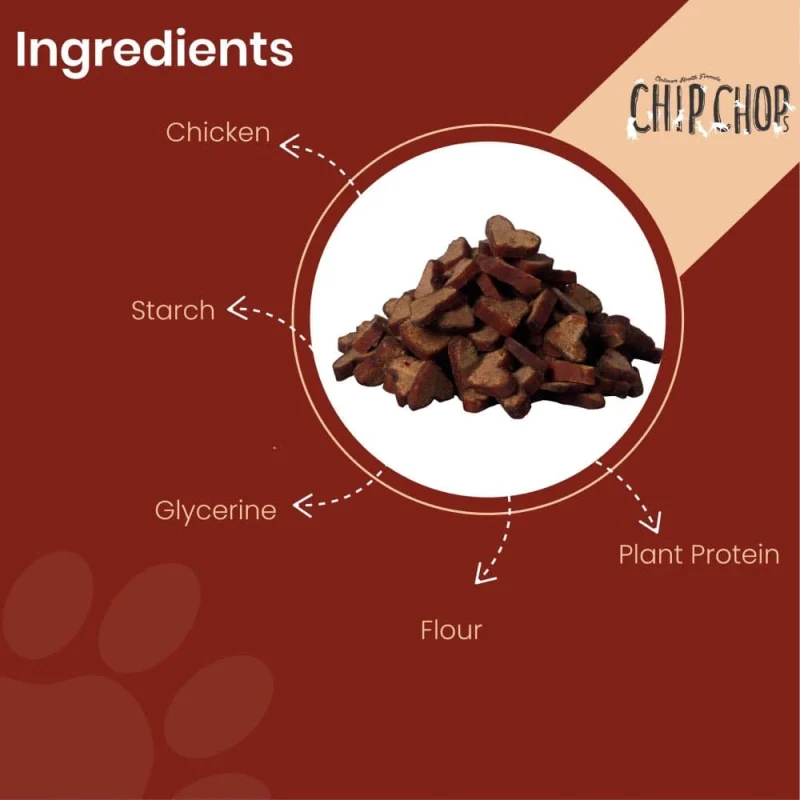 Chip Chops Barbeque Hearts Dog Treats — in use
