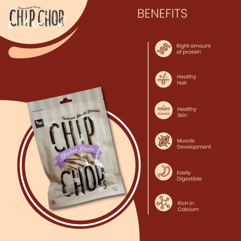 Chip Chops Chicken Pasta Dog Treats — detail shot