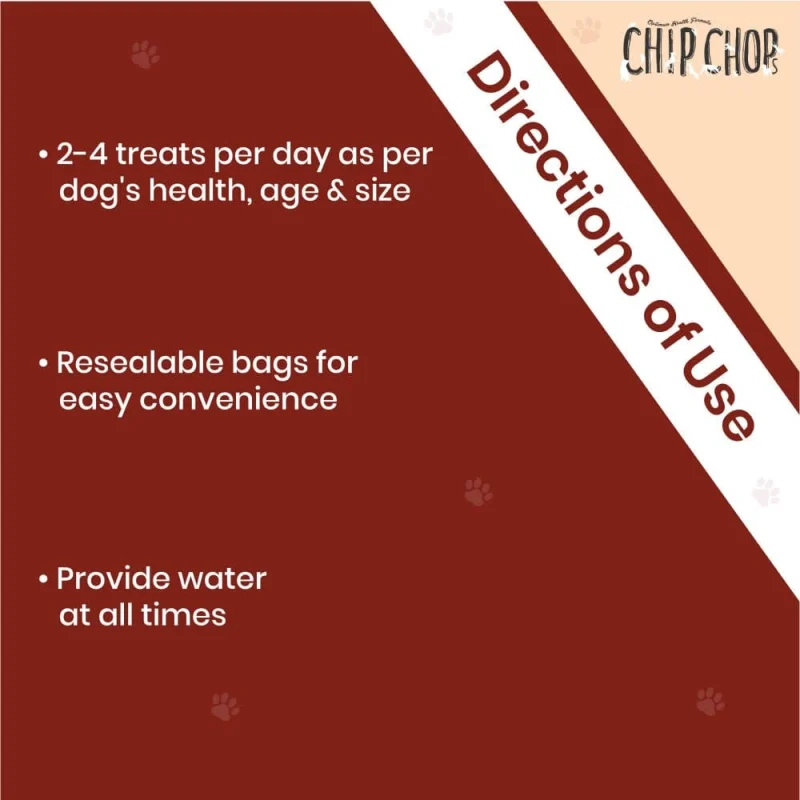 Chip Chops Chicken Squares Dog Treats — in use