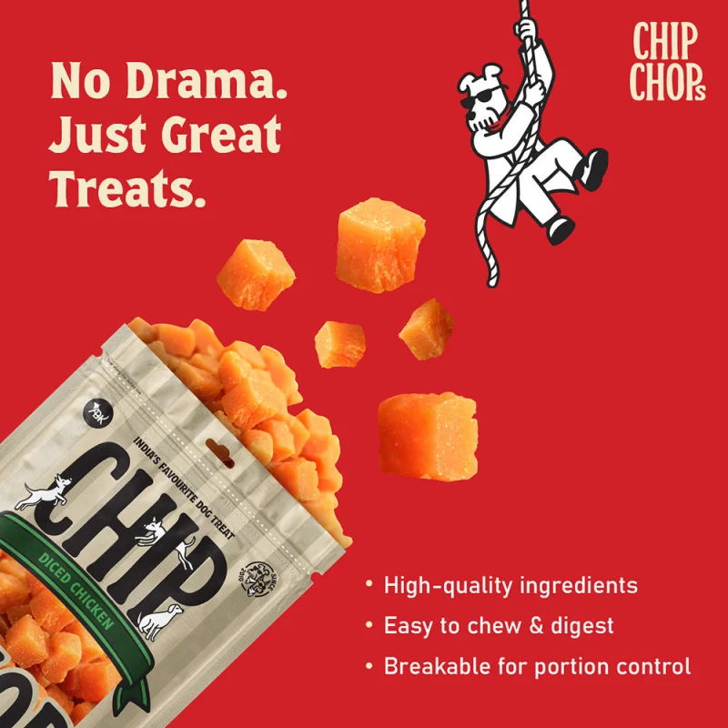 Chip Chops Diced Chicken Dog Treats — detail shot