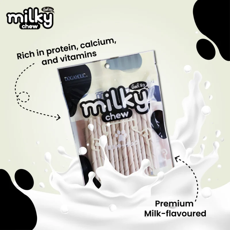 Dogaholic Milky Chew Stick Style Dog Treats — side view