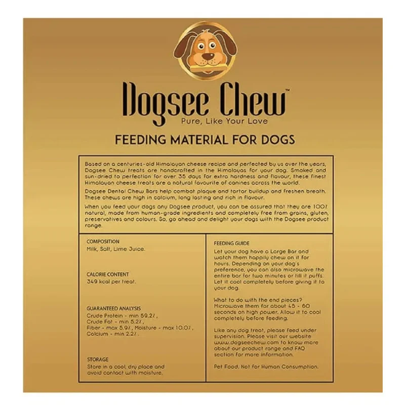 Dogsee Chew Turmeric Chew Bars Large Breed Dog Treats — back view