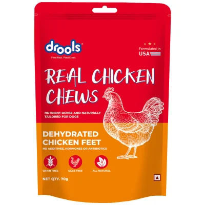 Drools Dehydrated Real Chicken Feet Chews Treat for Dogs