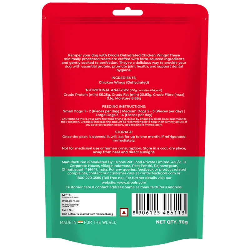 Drools Dehydrated Real Chicken Wing Chews Treat for Dogs - image 2