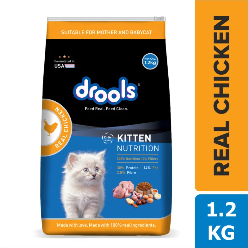 Drools Real Chicken Kitten Dry Food — side view