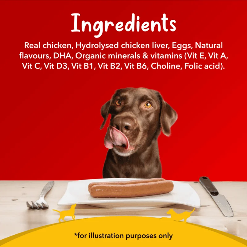 Drools Real Chicken Sausage Dog Treats — detail shot