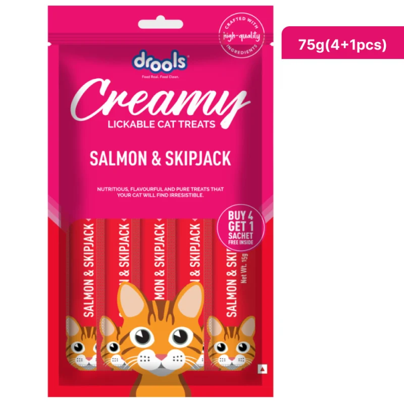 Drools Salmon & Skipjack Creamy Cat Treats – 6x75g(30pcs)